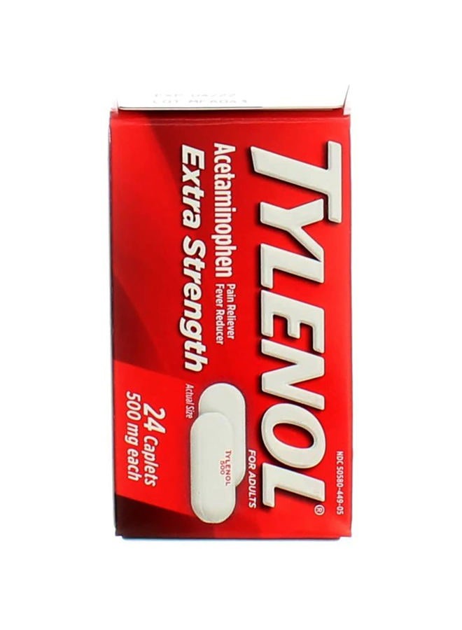 Tylenol Extra Strength Caplets, 500 mg - 24 ct, Pack of 3 - Image 1
